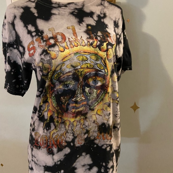 Black Tie dye Sublime Long Beach T-shirt • size small - Picture 1 of 10